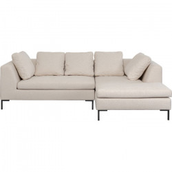 Sofá de canto Gianna 250cm creme c/chaise à direita