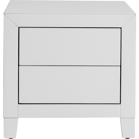 Mesa Cabeceira Luxury Push 2 Gavetas Branco